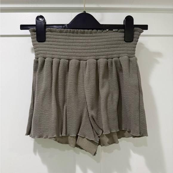 Altar'd State Intimates High Waist Ribbed Shorts - Olive - Picture 1 of 4